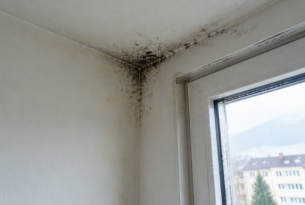 Schimmel in einer Raumecke an der Außenwand